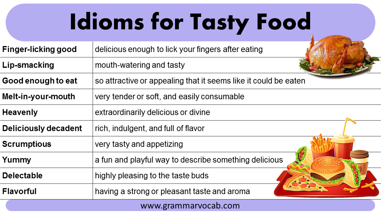 Idioms for tasty food 