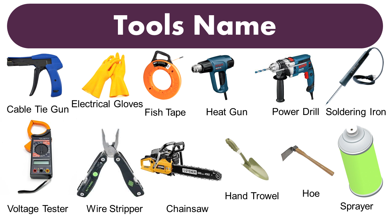 mechanical hand tools names