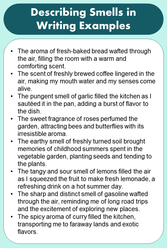 Describing Smells in Writing Examples
