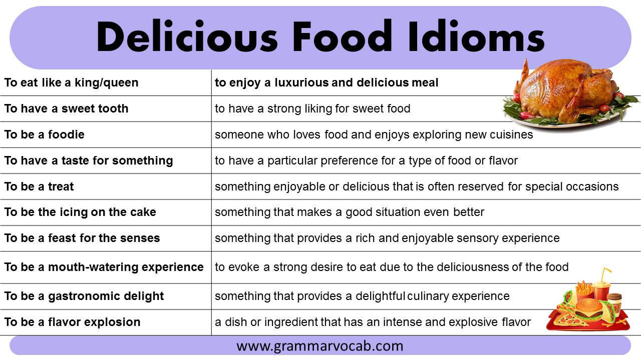 delicious food idioms