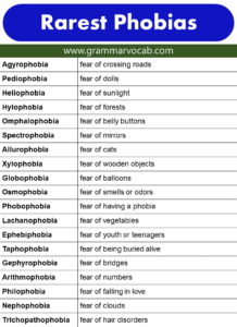 List of Phobias: Funny Phobias - Rarest Phobias -Weird Phobias | PDF ...