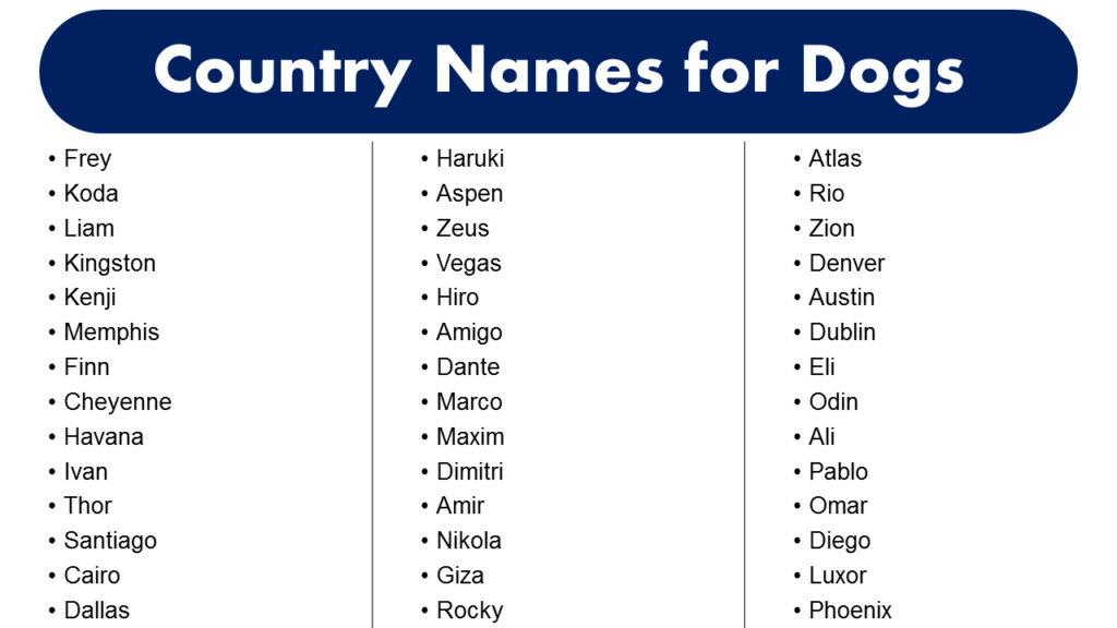 Country Names for Dogs