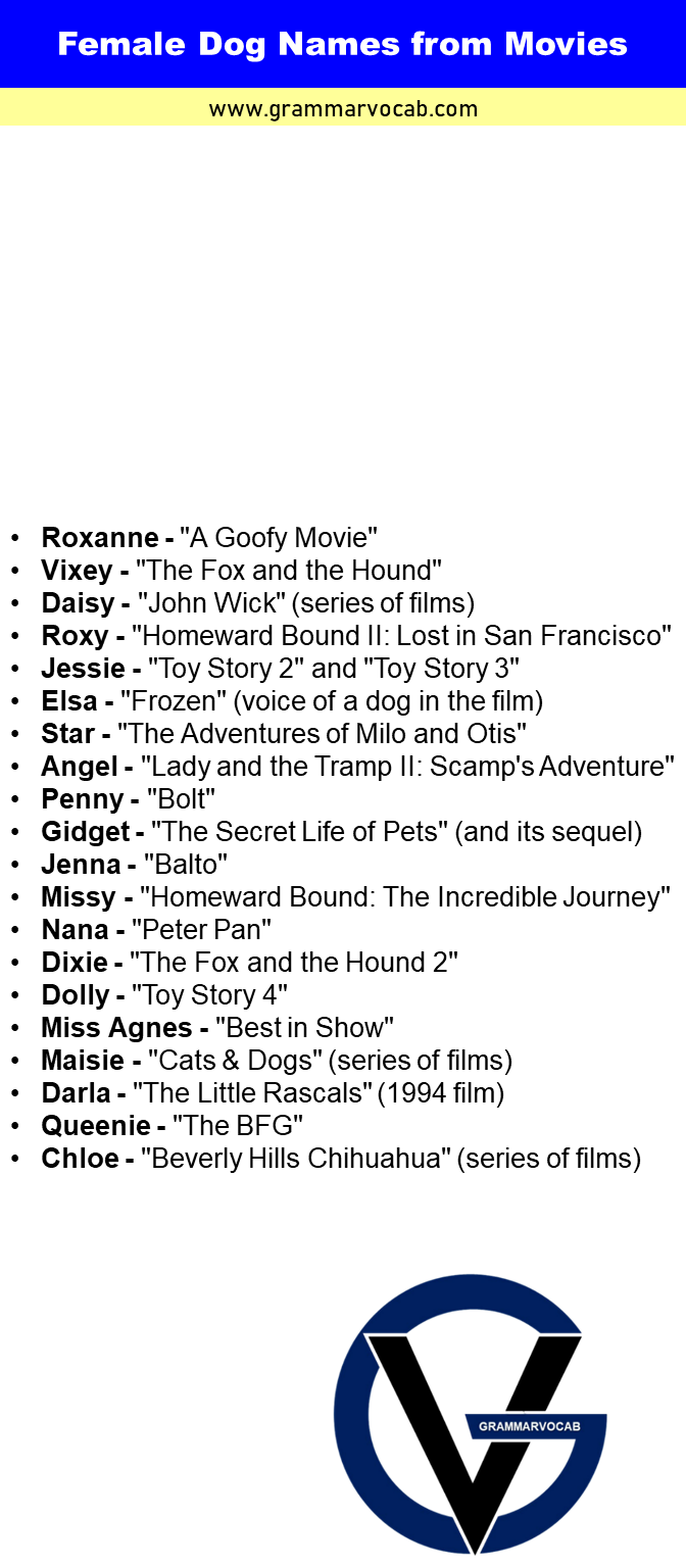 Female Dog Names from Movies