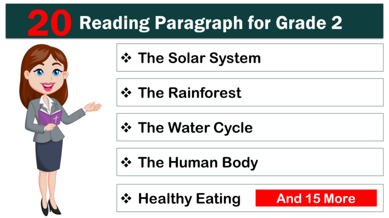 20 Reading Paragraphs for Grade 2 | PDF - GrammarVocab