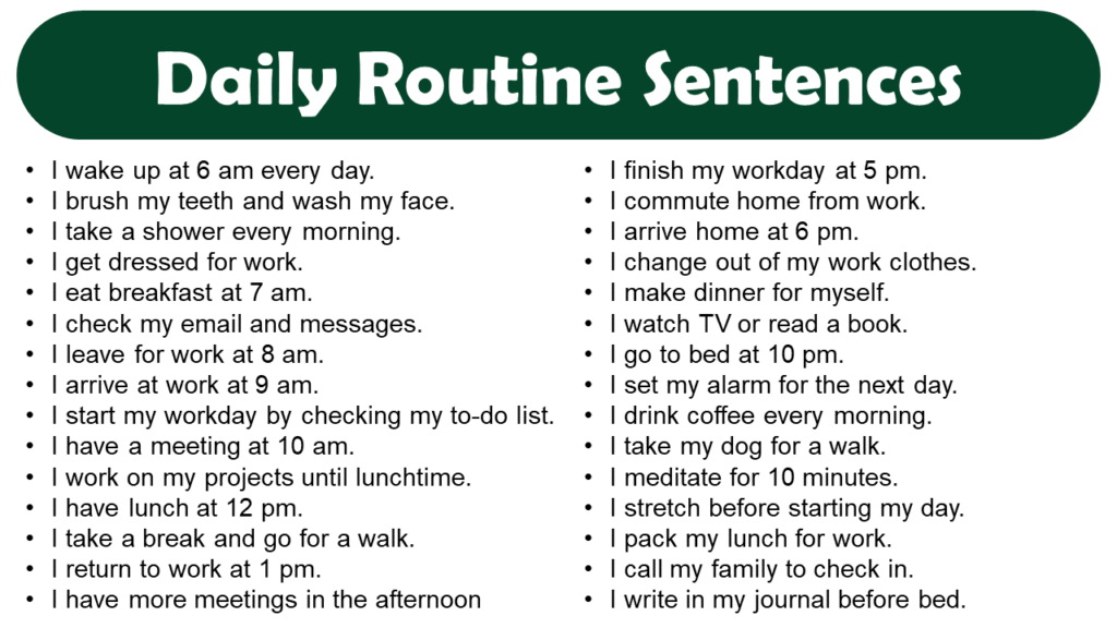 my daily routine speech