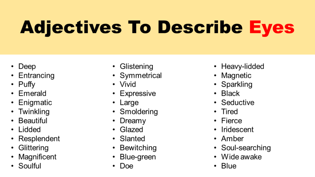 Adjectives for Eyes