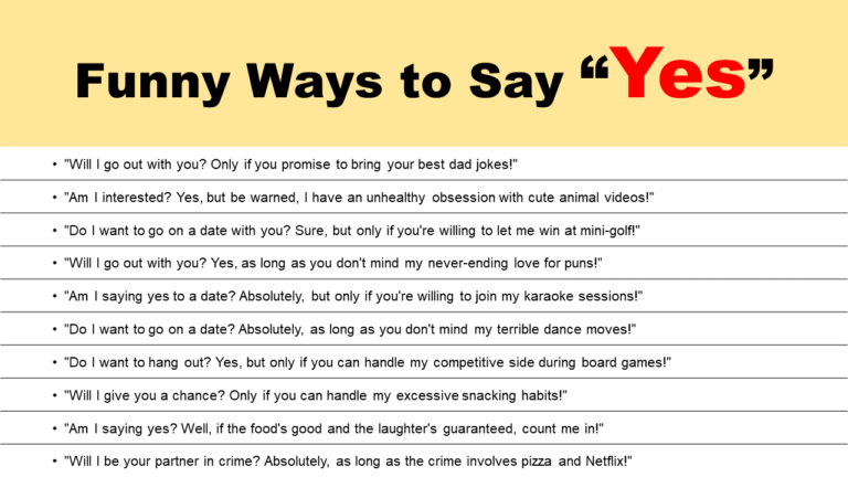 Ways to Say Yes: Cute, Funny & Creative - GrammarVocab