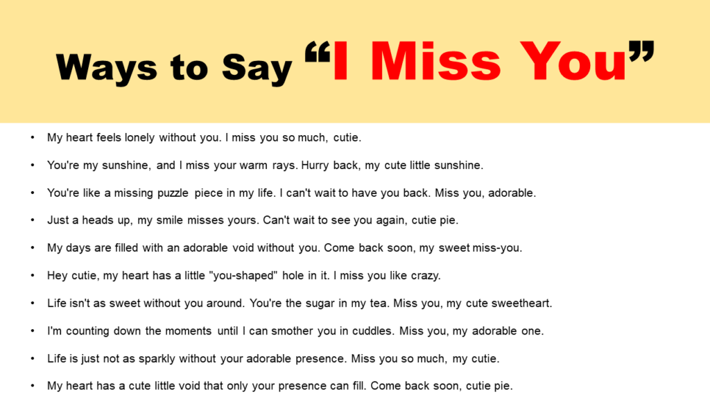 Other Ways to Say I Miss You