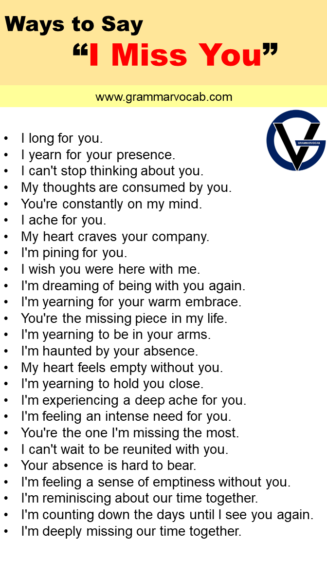 Other Ways to Say I Miss You