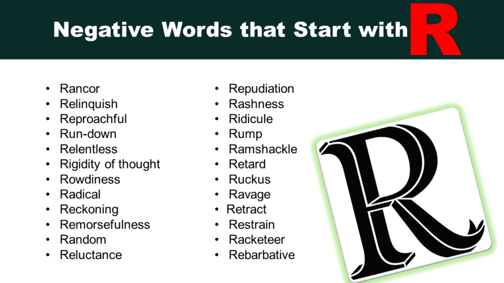 Negative Words That Start with R