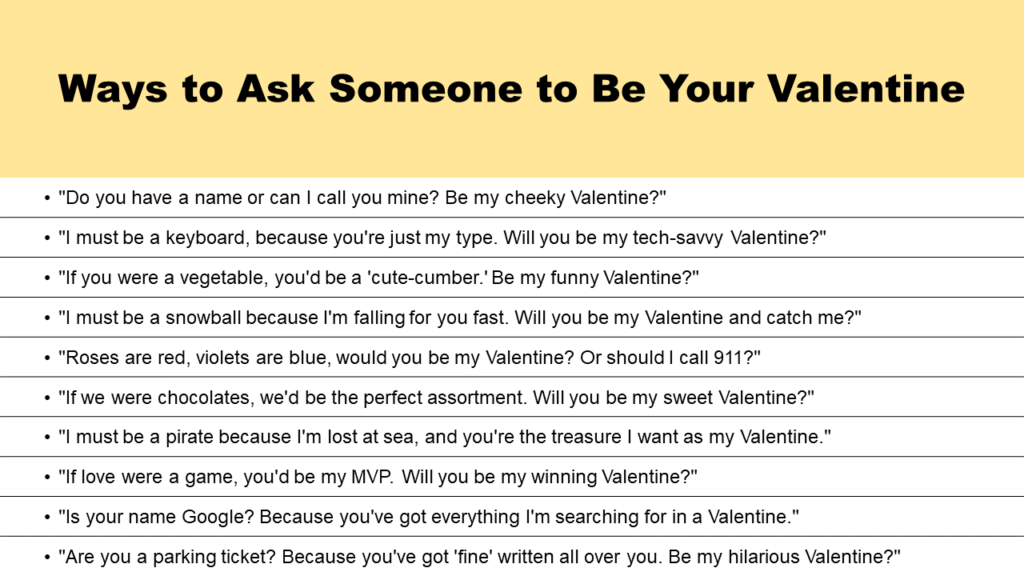 Cute Ways to Ask Someone to Be Your Valentine - GrammarVocab