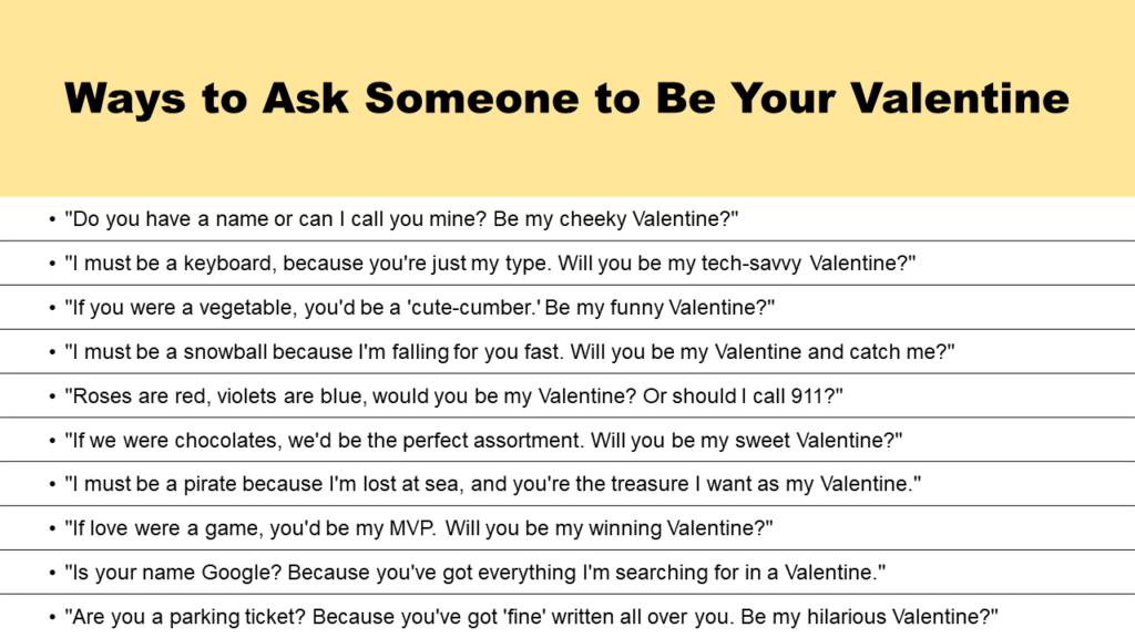 Cute Ways To Ask Someone To Be Your Valentine GrammarVocab