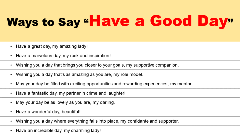 Other Ways To Say Have A Good Day Unique Romantic Funny GrammarVocab   Ways To Say Have A Good Day 1024x576 