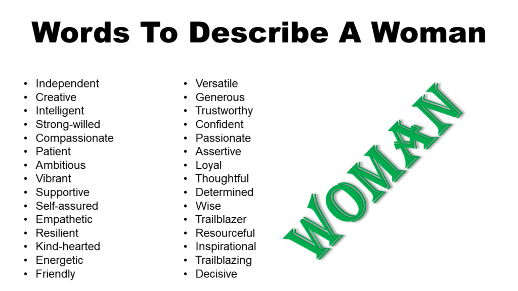 Words to describe a woman Negative and Weak GrammarVocab