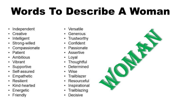 Words To Describe A Woman Negative And Weak GrammarVocab