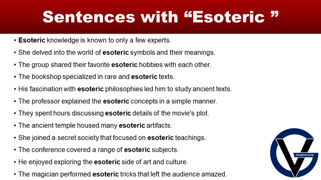 Esoteric In A Sentence