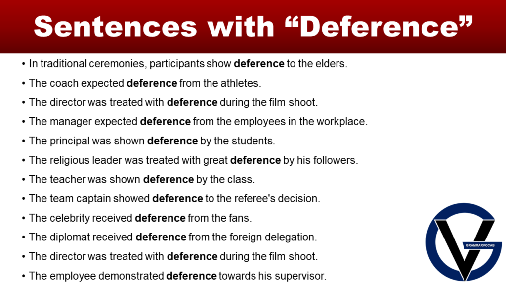 Make Sentence With Difference And Deference