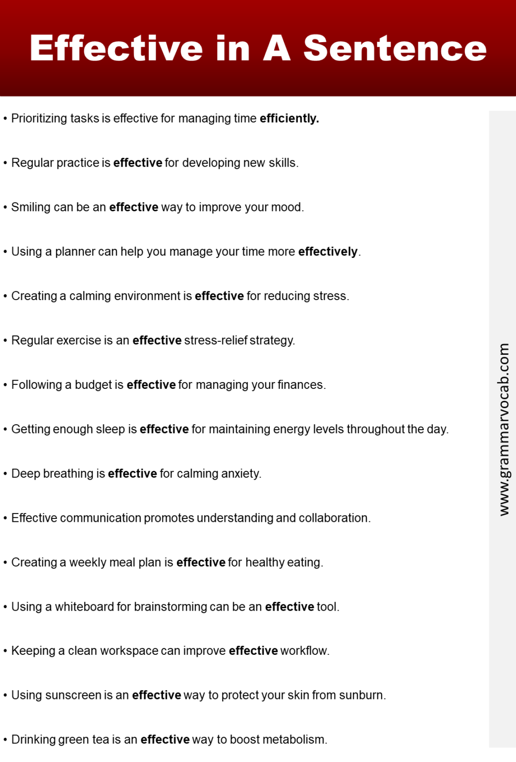 Sentences with Effective: Use Effective in A Sentence - GrammarVocab