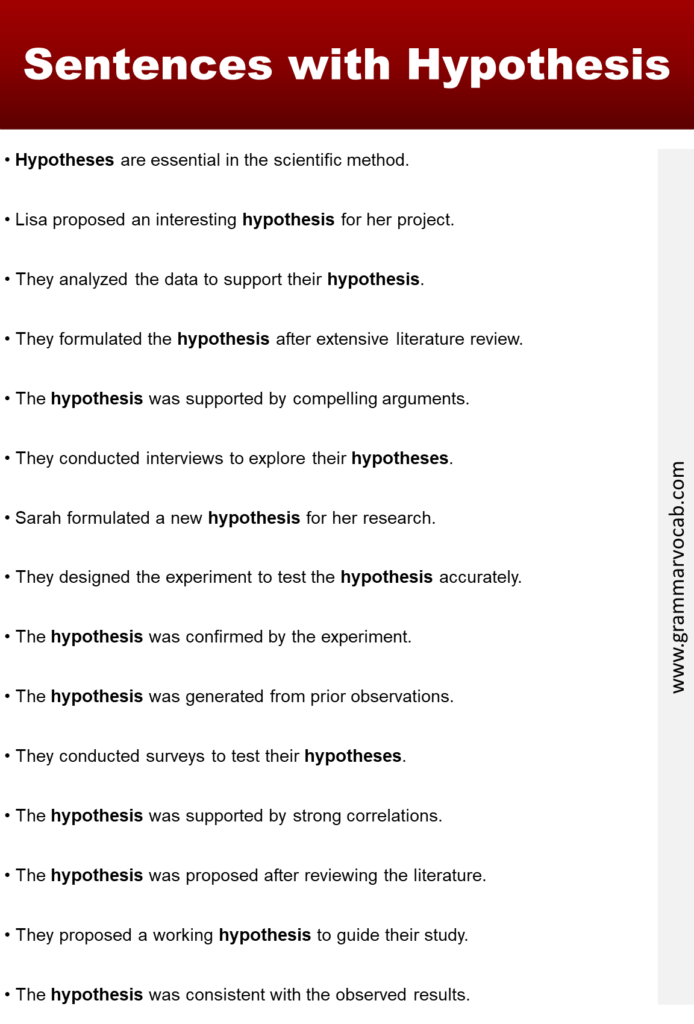 use the word hypothesis in sentence