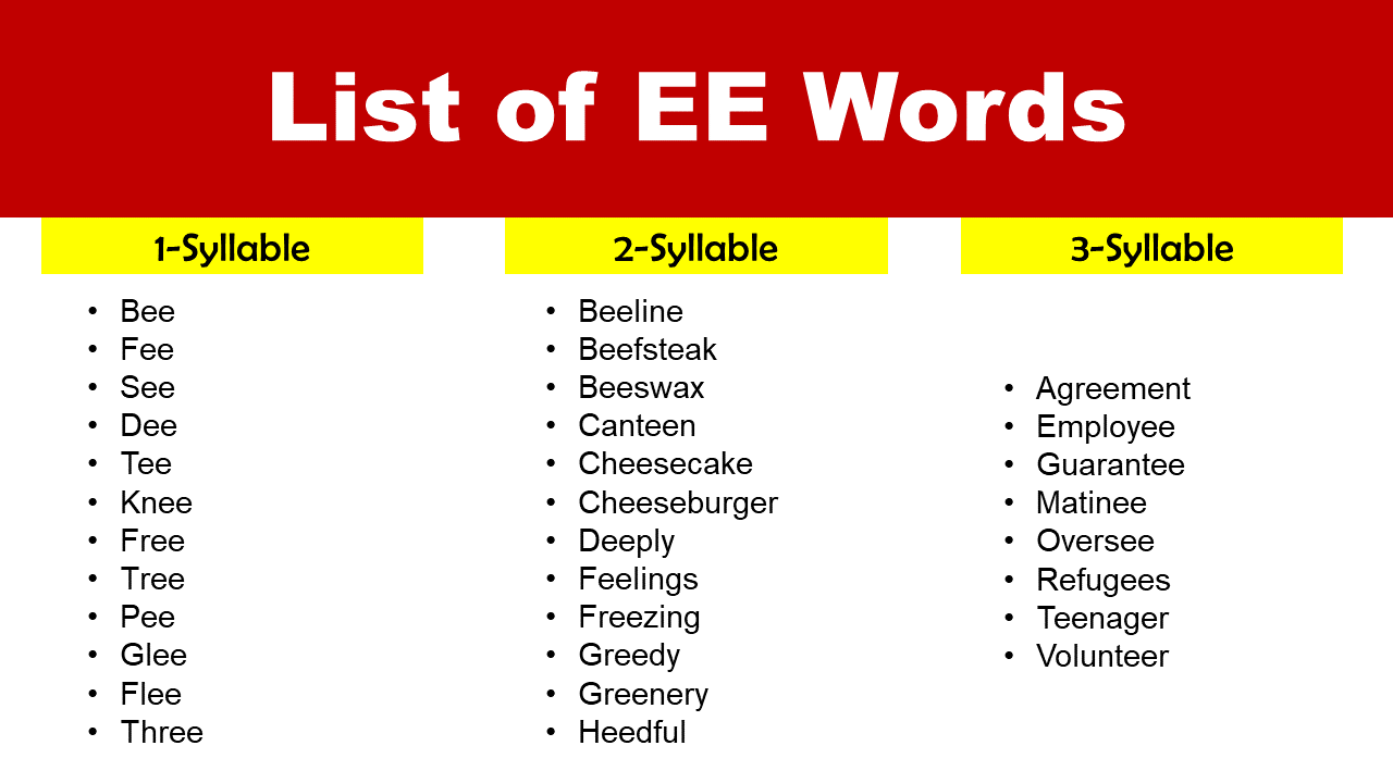 4 Letter Ee Words