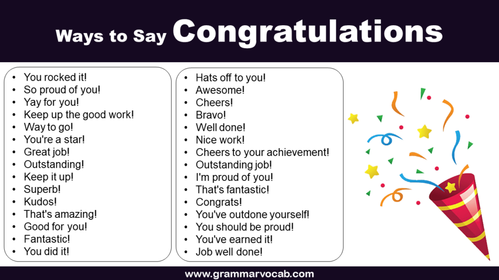 Ways to Say Congratulations