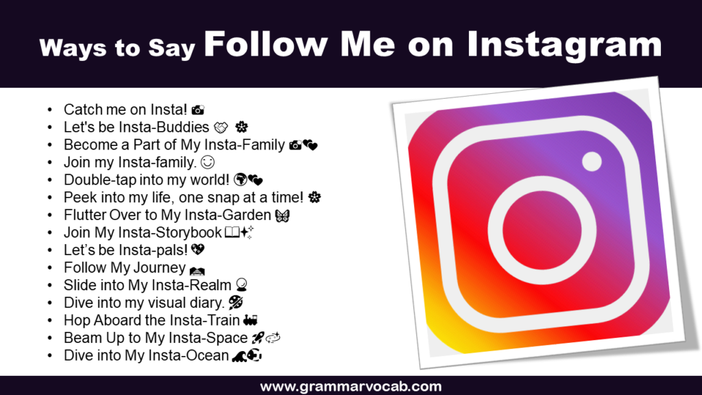 Ways to Say Follow Me on Instagram