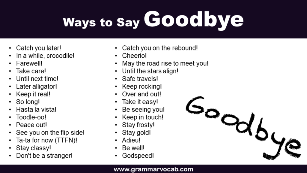 Ways to Say Goodbye