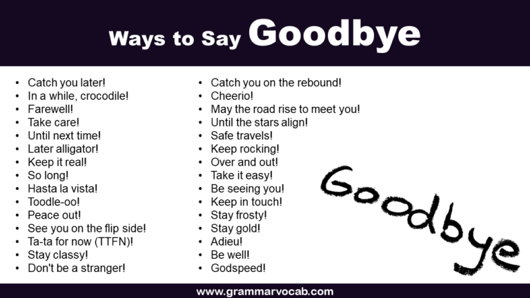 Ways to Say Goodbye: Cute, Creative, & Funny - GrammarVocab