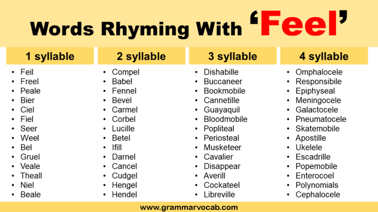 Rhymes - GrammarVocab