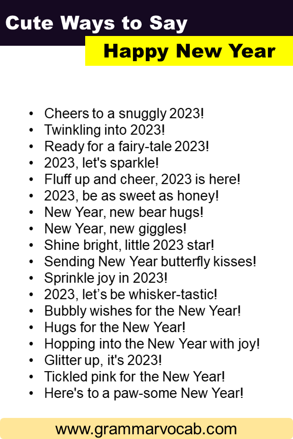 Cute Ways to Say Happy New Year