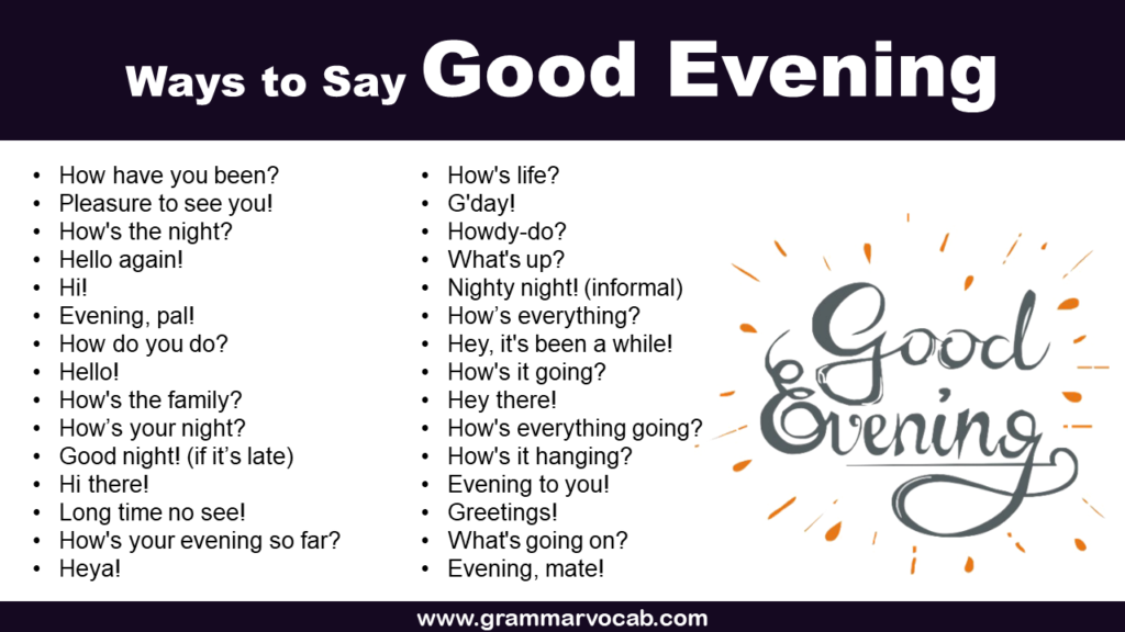 Formal Way To Say Good Evening In Japanese