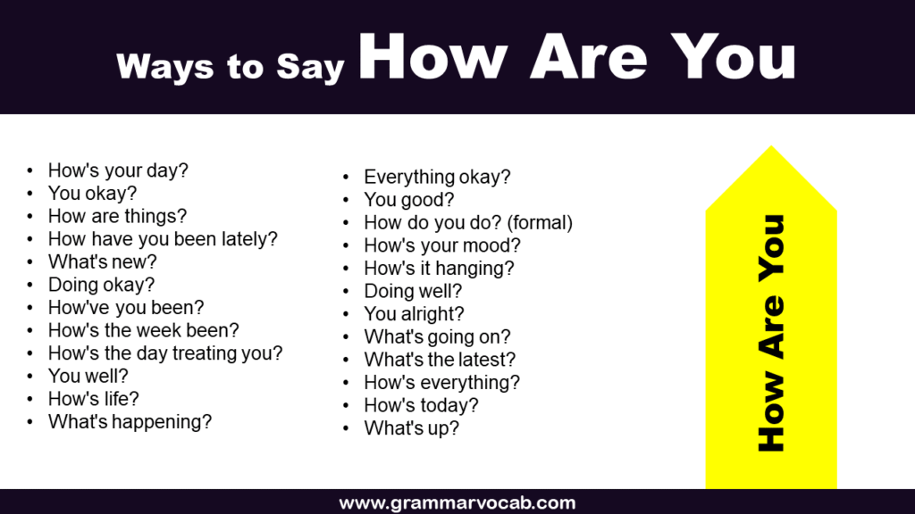 Other Ways to Say How Are You