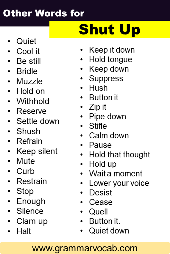 Other Words for Shut Up