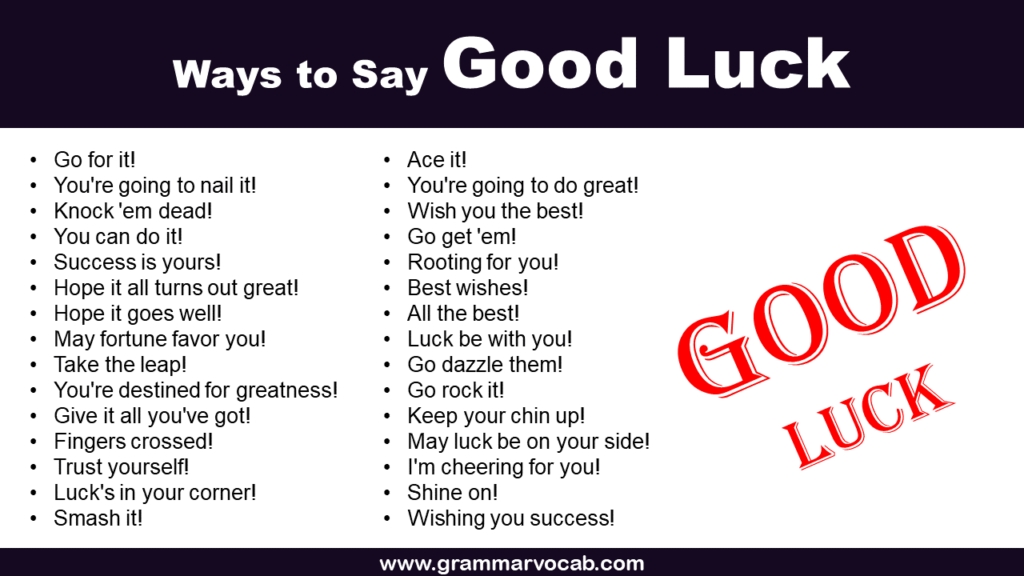 Ways to Say Good Luck