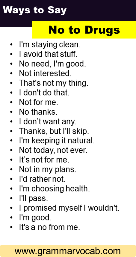 ways to say no to drugs