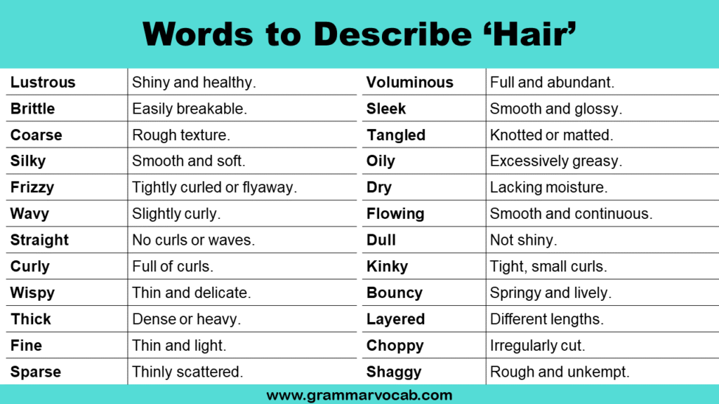 Words To Describe Hair
