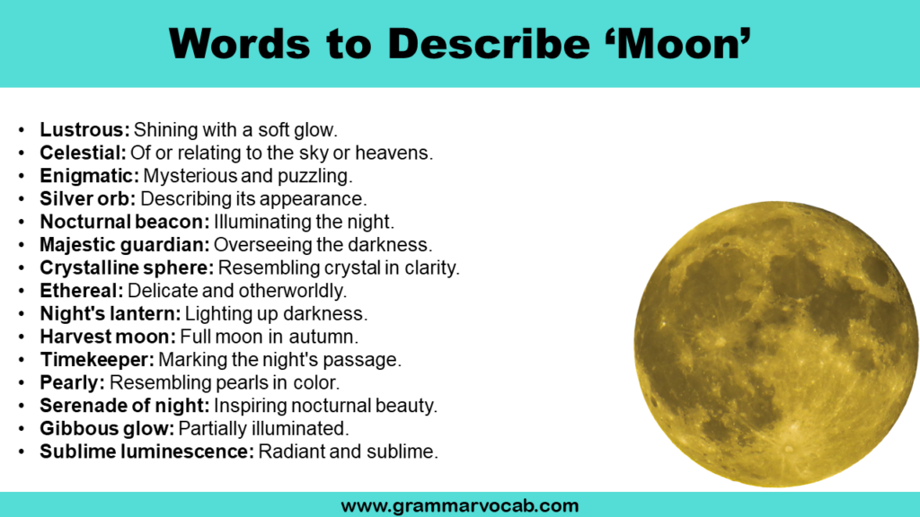 Words To Describe a Moon