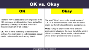 OK vs. Okay: Understanding the Difference - GrammarVocab