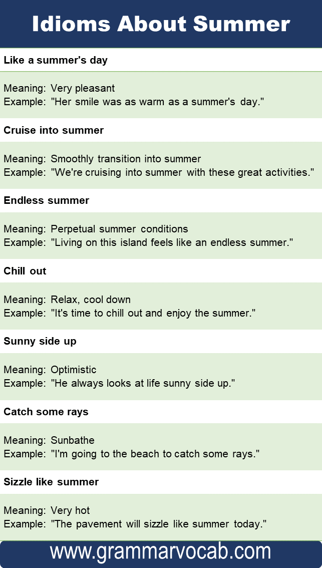 idioms for summer