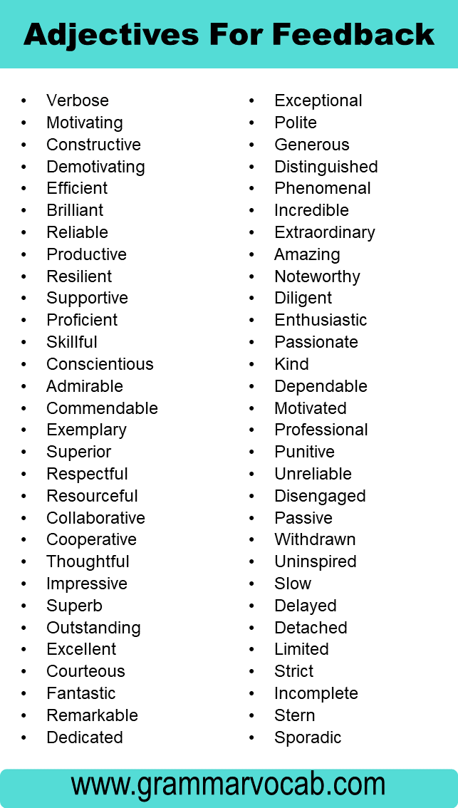 Adjectives For Feedback