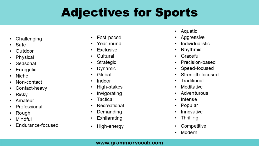 Adjectives for Sports