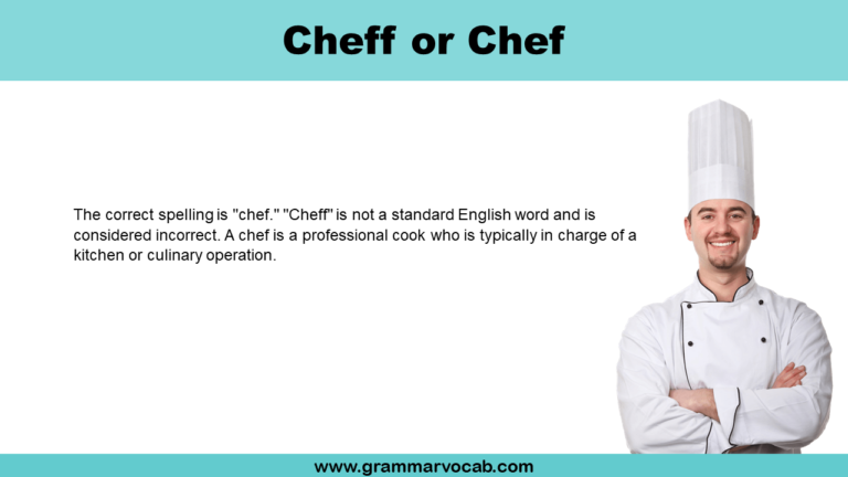 Cheff Or Chef Which One Is Correct Grammarvocab