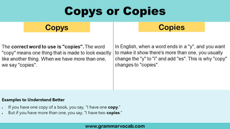 Copys or Copies: What is the Plural of Copy? - GrammarVocab