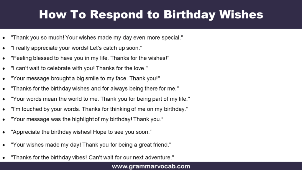 How To Respond to Birthday Wishes