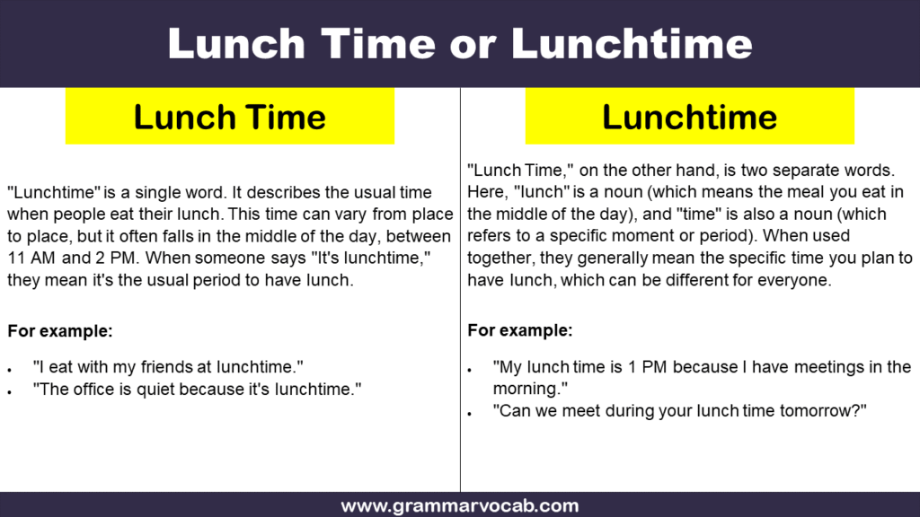 Lunch Time or Lunchtime