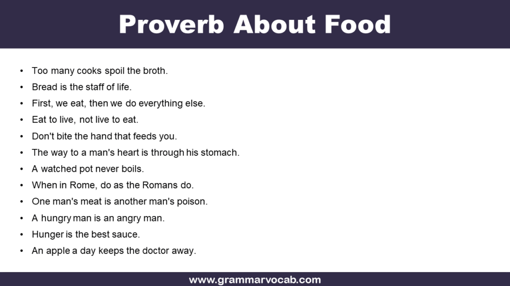 Proverb About Food