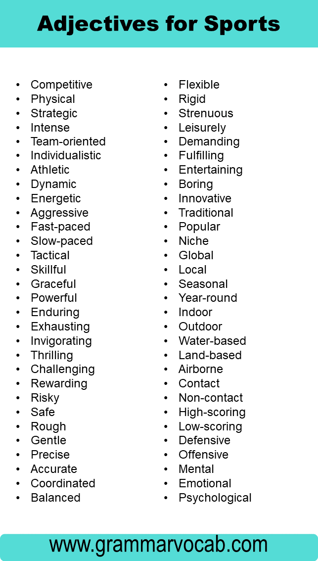 Sports Adjectives