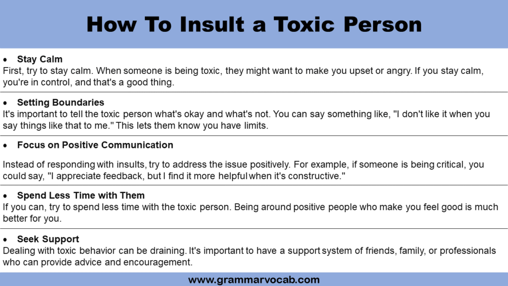 How To Insult a Toxic Person