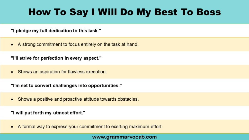 How To Say I Will Do My Best to Boss