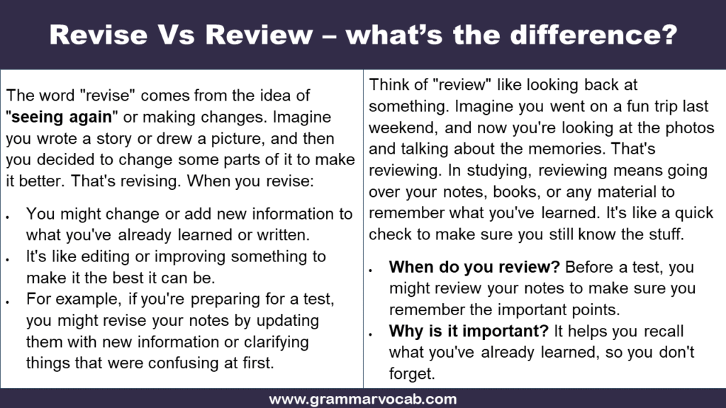 Revise Vs Review